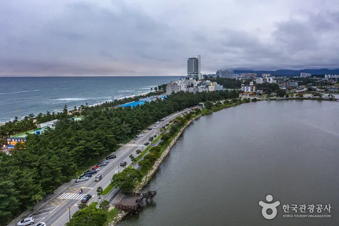 江陵・鏡浦湖と海岸