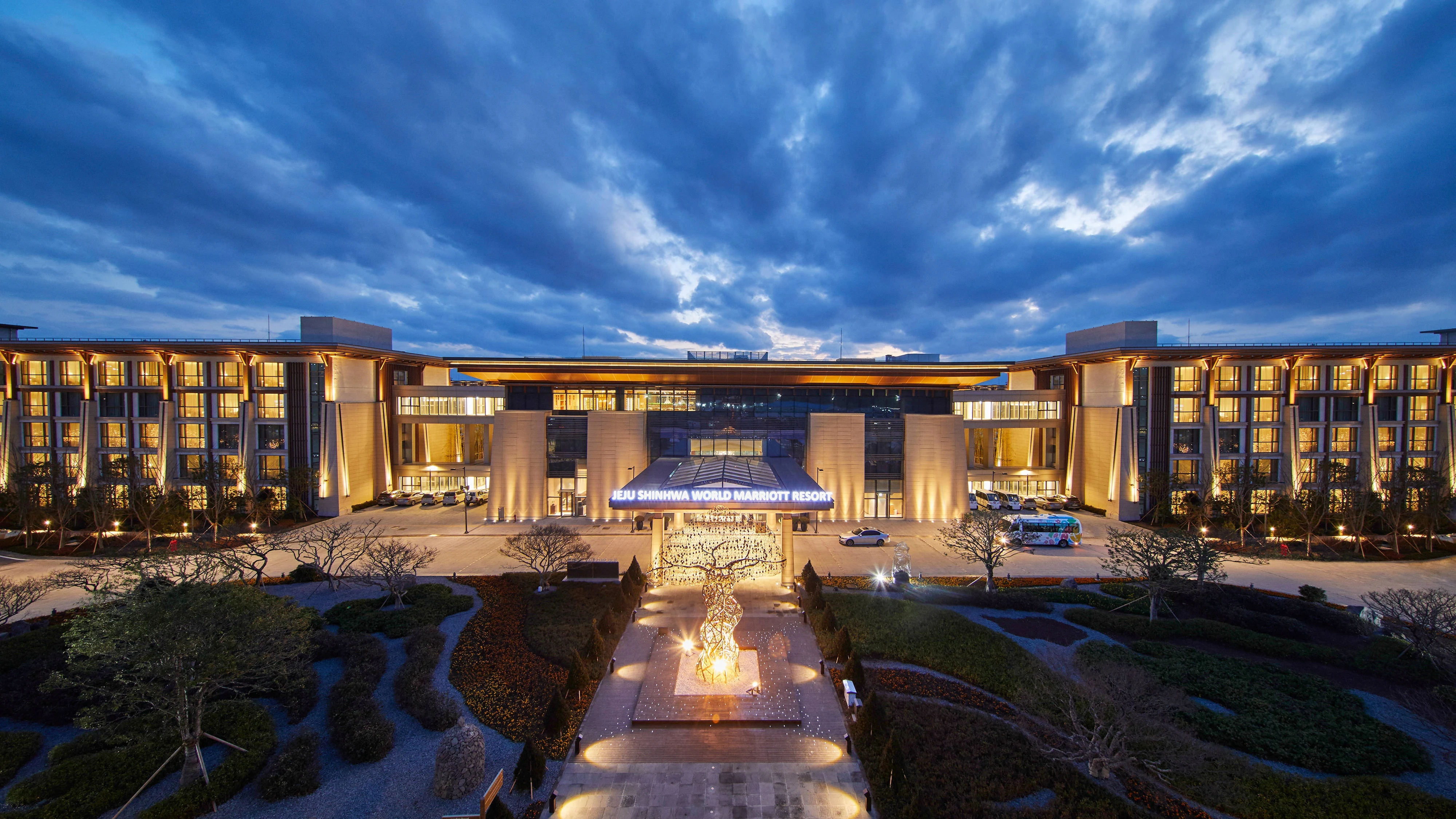 Jeju Shinhwa World Marriott Resortの実際のホテル外観
